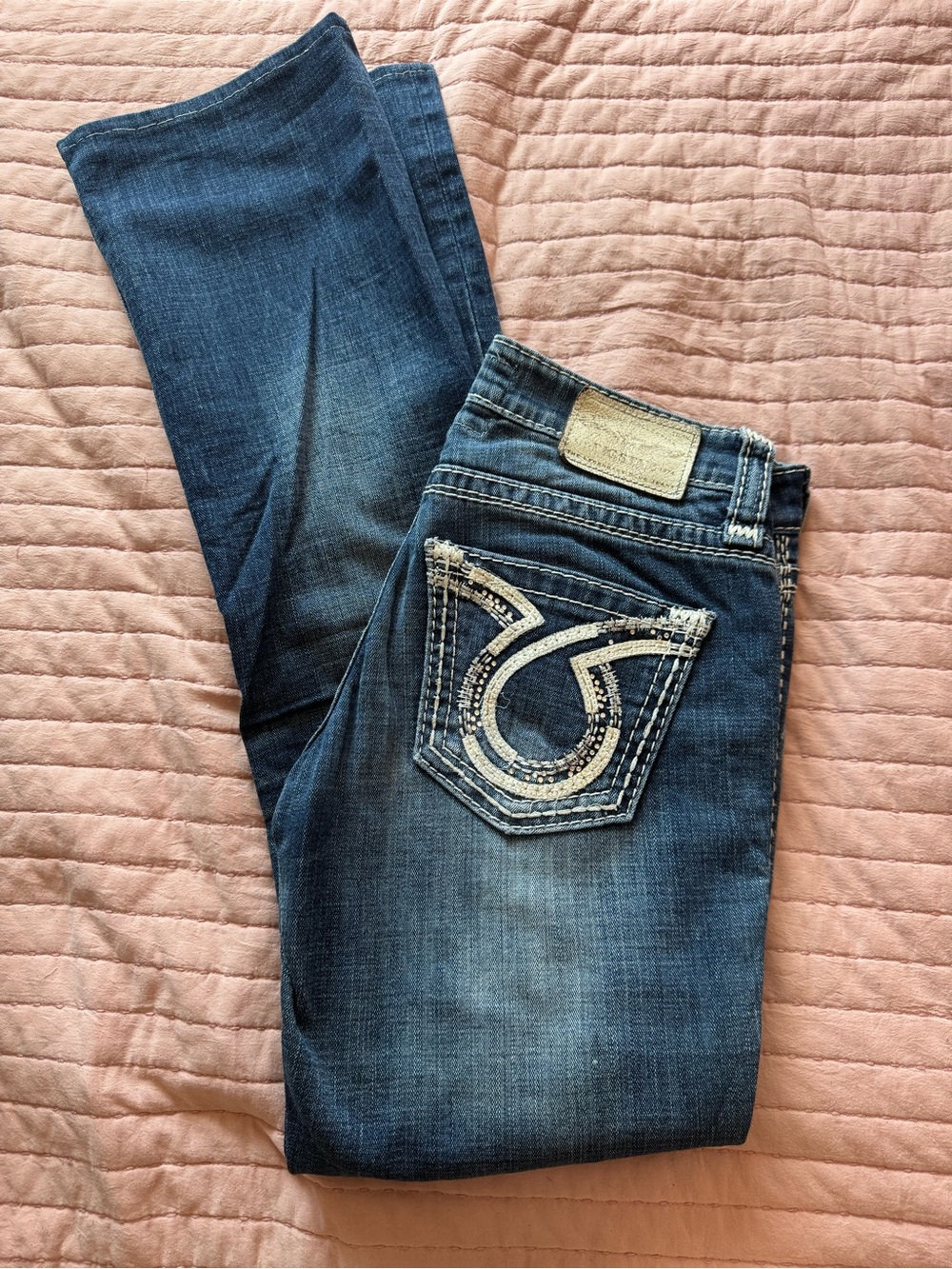 Big Star Women's Dark Blue Skinny Jeans with Embroidered Back Pockets